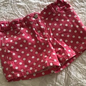 Mini Boden Pink Dot Heart Pocket Shorts